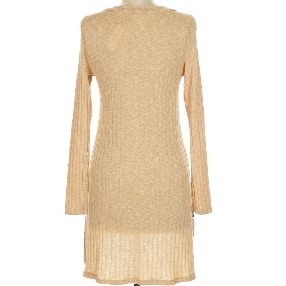 NWT DELETTA Long Sleeve V-Neck High Low Ribbed Sweater Dress Size Medium - Picture 5 of 6